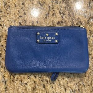 Kate Spade Blue Clutch Wristlet Sleek Design